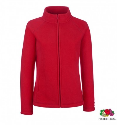 Толстовка Fruit of the Loom Lady-Fit Full Zip Fleece S, красная