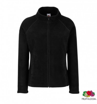 Толстовка Fruit of the Loom Lady-Fit Full Zip Fleece XL, черная