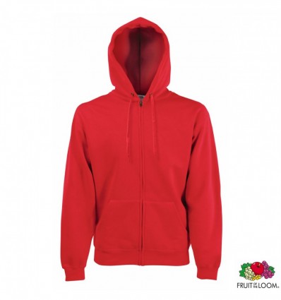 Толстовка Fruit of the Loom Premium Sweat Jacket S, красная