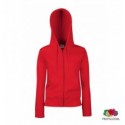 Толстовка Fruit of the Loom Lady-Fit Premium Sweat Jacket S, червона