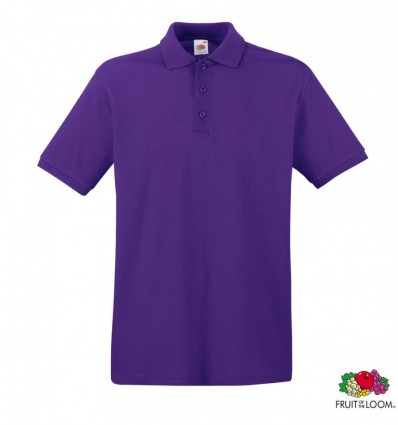 Тенниска Fruit of the Loom Premium Polo L, фиолетовая