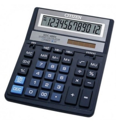 Калькулятор Citizen SDC-888 ХBL 12ти розрядний, синій
