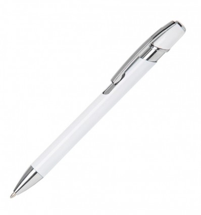 Ручка шариковая металлическая, белая
