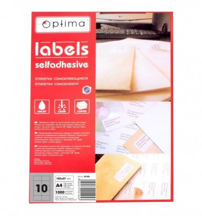 Етикетки OPTIMA O25105 А4 самоклеючі 10шт/л 100л