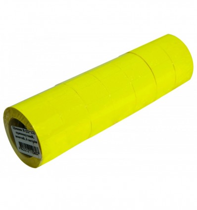 Цінник 22х12мм (500шт 6м) прямокутний зовнішнє намотування жовтий (ЦН.П.B.ж)