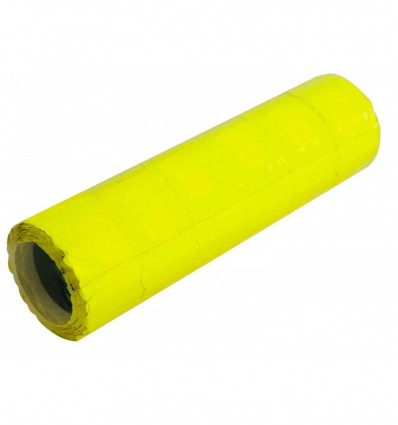 Цінник 26х12мм (500шт 6м) фігурний зовнішнє намотування жовтий (ЦН.Ф.А.ж)