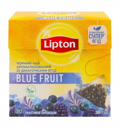 Чай Lipton Blue Fruit чорний ароматизований 1.8г*20шт (4823084201097)