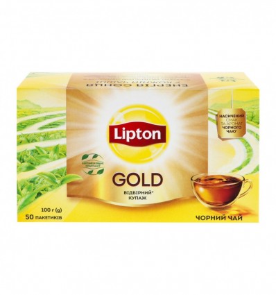 Чай Lipton Gold Tea черный байховый 2г*50шт (4823084202315)