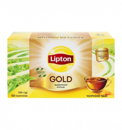 Чай Lipton Gold Tea чорний байховий 2г*50шт (4823084202315)