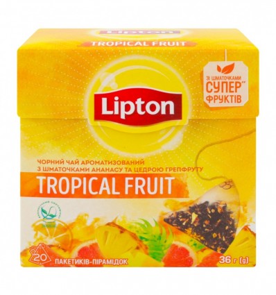 Чай Lipton Tropical Fruit черный ароматизированный 1.8г*20шт (4823084201134)