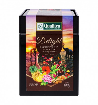 Чай Qualitea Delight чорний з пелюстк троянди, фруктами 100г (4791014012269)