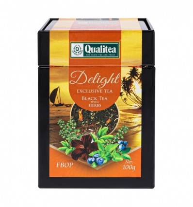 Чай Qualitea Delight черный с травами, гибискусом 100г (4791014012276)
