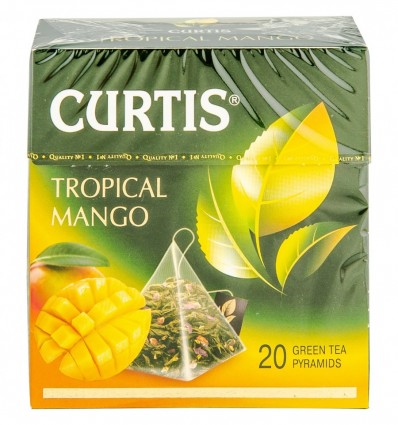 Чай Curtis Tropical Mango зелений байховий 1.8г*20шт (4823063702980)