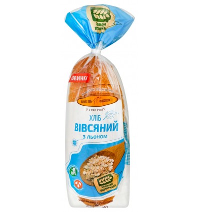 Хліб Київхліб Вівсяний нарізний з льоном 400г (4820136407810, 4820227210244)