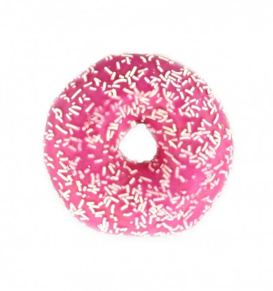 Пончик в розовой глазури с белыми капельками 55г (9869005678079)