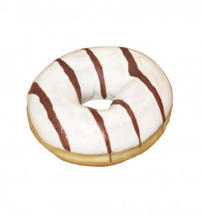 Пончик в белой глазури с шоколадно-ореховой начинкою 68г (9869005678093)