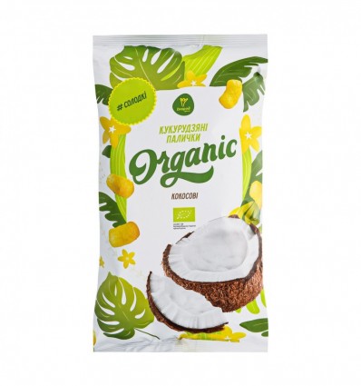 Палички кукурудзяні Екород Organic кокосові солодкі 70г (4820153600348)