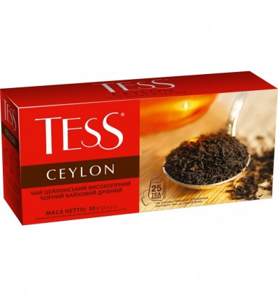 Чай TESS Ceylon, чорний 2гр х 25 пакетиків