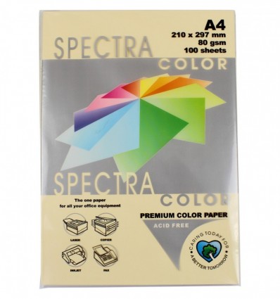 Цветная бумага Spectra Color Cream 110 кремовая А4 80г/м² 100л (16.1778)