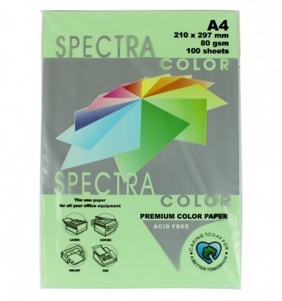 Кольоровий папір Spectra Color Lagoon 130 светло-зелений А4 80г/м² 100арк (16.1786)