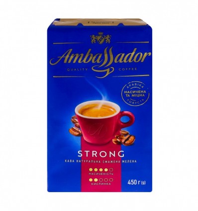 Кофе Ambassador Strong молотый 450г (8720254065267)