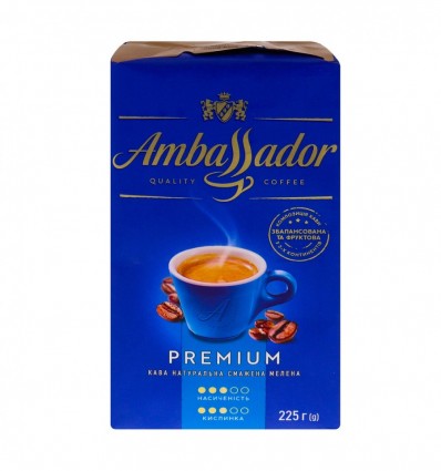 Кофе Ambassador Premium молотый 225г (8720254065205)