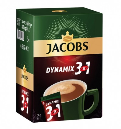 Кофе Jacobs Dynamix 3 в 1 растворимый 12,5г (4820206290540)
