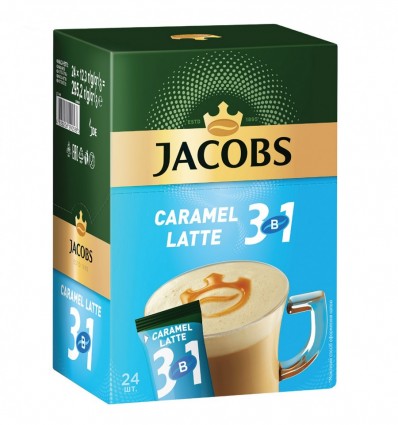 Кава Jacobs Caramel Latte 3 в 1 розчинна 12,3г (4820206290571)