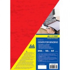 Обкладинка для палітурки, А4, картон 250г/м2, фактура "під шкіру", червона, по 50 шт. в упаковці