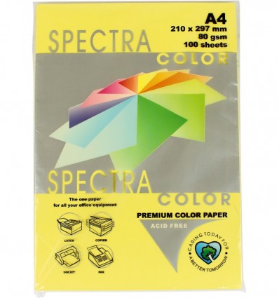 Кольоровий папір Spectra Color Yellow 160 жовтий А4 80г/м² 100арк (16.1780)
