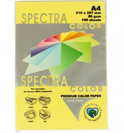 Цветная бумага Spectra Color Yellow 160 желтый А4 80г/м² 100л (16.1780)