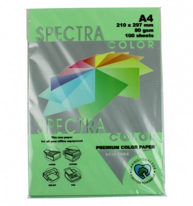 Цветная бумага Spectra Color Green 190 зеленый А4 80г/м² 100л (16.1787)