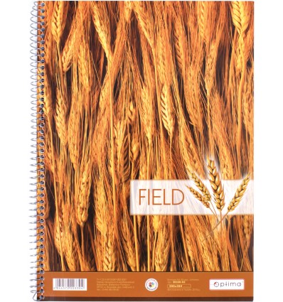 Блокнот "Рисунки природы. Field" A4, боковая спираль, клетка, 80 л.