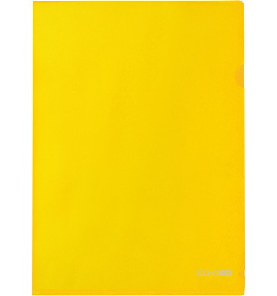 Папка-уголок А4 тонкая, прозрачная, желтая