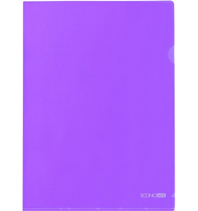 Папка-куточок А4 тонка, прозора, фіолетова