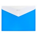Папка-конверт А4 на кнопке с расширением, ПОЛОСА, синяя