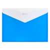 Папка-конверт А4 на кнопке с расширением, ПОЛОСА, синяя