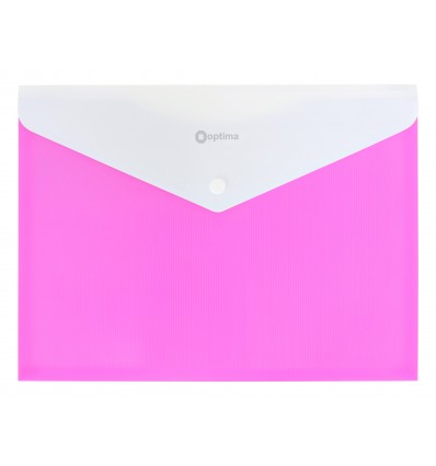 Папка-конверт А4 на кнопці з розширенням, СМУГА, рожева