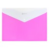 Папка-конверт А4 на кнопке с расширением, ПОЛОСА, розовая