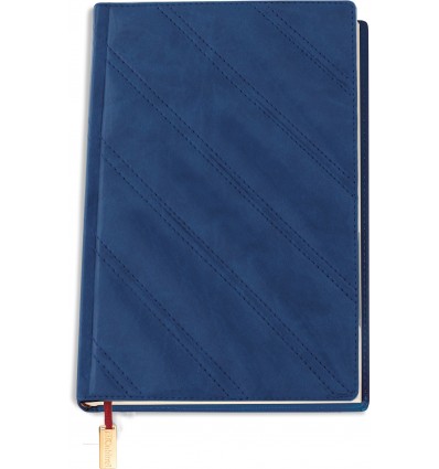 Ежедневник недатированный, А5,Cabinet, "Diagonal", синий с мет.заклад и карманом