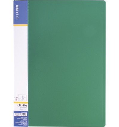 Папка с прижимом А4 пластиковая CLIP В Light, зеленая