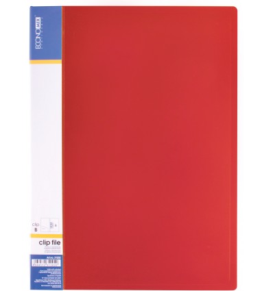 Папка с прижимом А4 пластиковая CLIP В, красная