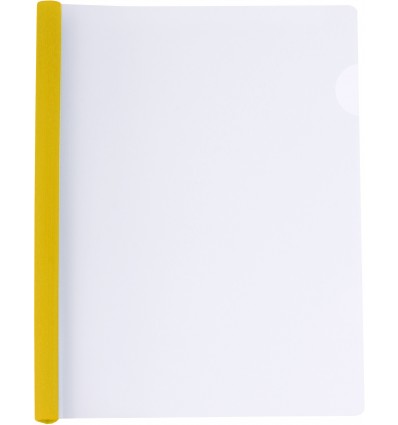 Папка А4 пластиковая с планкой-прижимом 65 л, желтая