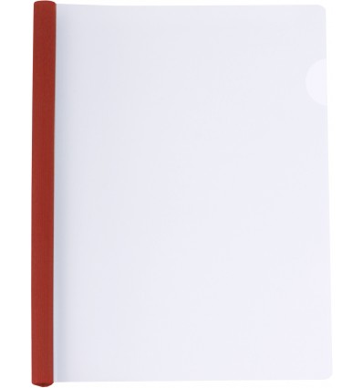 Папка А4 пластикова з планкою-притиском 65 арк, червона