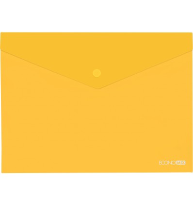 Папка-конверт А4 прозора на кнопці, жовта