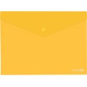 Папка-конверт А4 прозрачная на кнопке, желтая