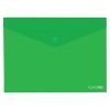 Папка-конверт А4 прозрачная на кнопке, зеленая