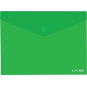Папка-конверт А4 непрозора на кнопці, зелена, діагональ