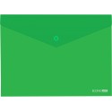 Папка-конверт В5 прозора на кнопці, зелена(Е31302-04)