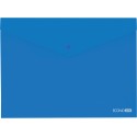 Папка-конверт В5 прозора на кнопці, синя(Е31302-02)